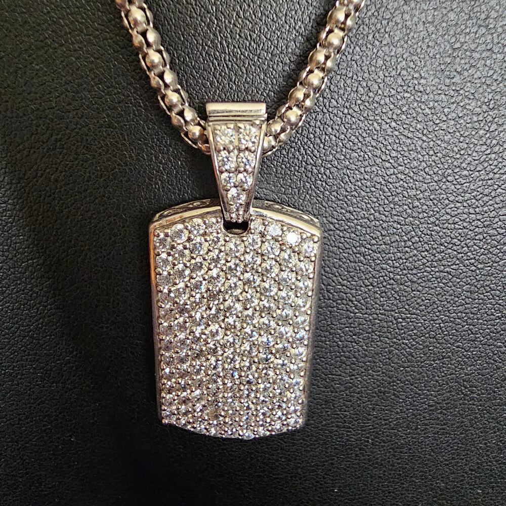 Lovermore by Lisa Mason Bella Luce Rhodium over Sterling "Chemo Hero" Dog Tag